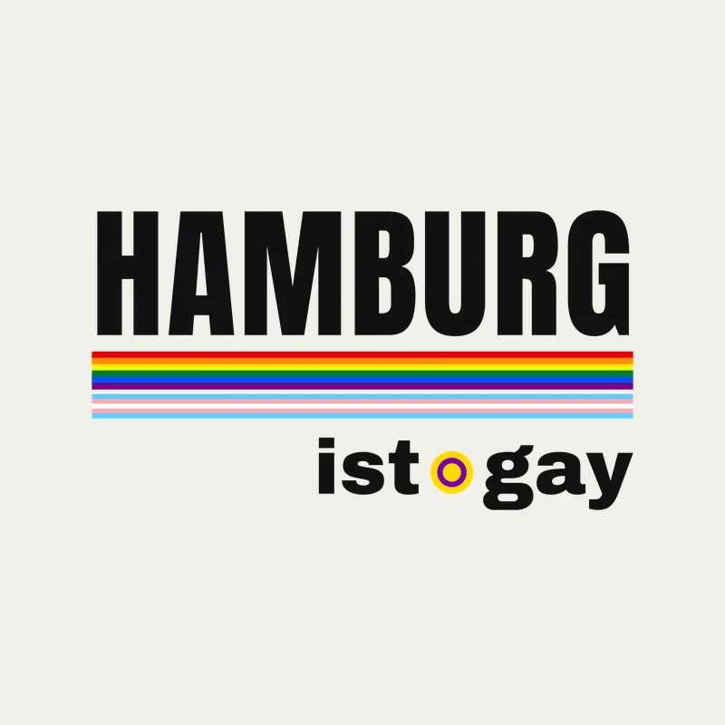 Hamburg ist gay – LGBTQIA+ inklusiv – Variante für helle Textilien