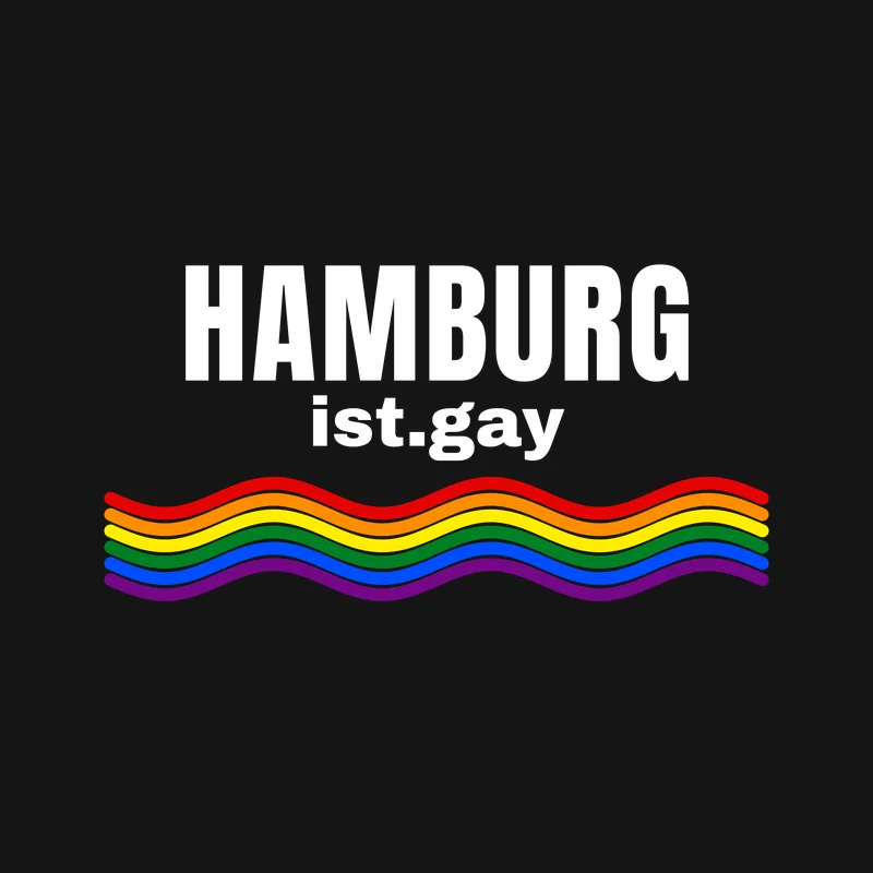 Hamburg ist gay – Regenbogenwellen – Variante für dunkle Textilien