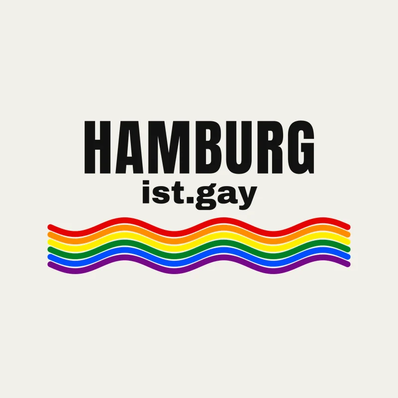 Hamburg ist gay – Regenbogenwellen – Variante für helle Textilien
